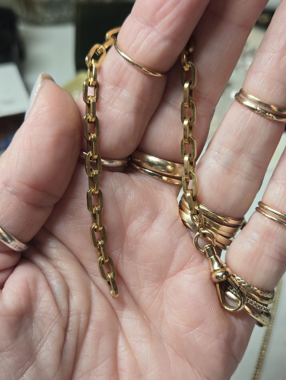 Victorian Gold Filled Link Watch Chain Necklace - Women's Accessory